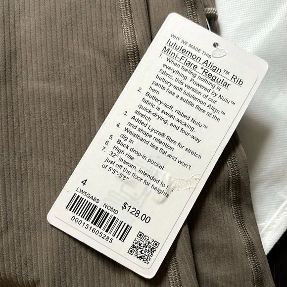 LULULEMON ALIGN RIBBED MINI FLARE *REGULAR IN NOMAD SZ 4 NWT - Picture 8 of 13